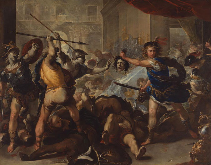 Perseus turning Phineus and his Followers to Stone. Luca Giordano. 1660